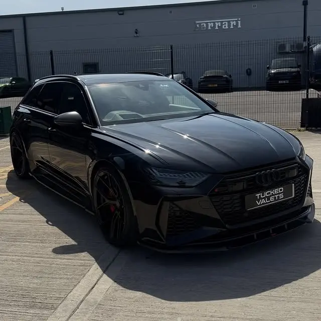 Black Audi RS6 fully protected after wrap removal